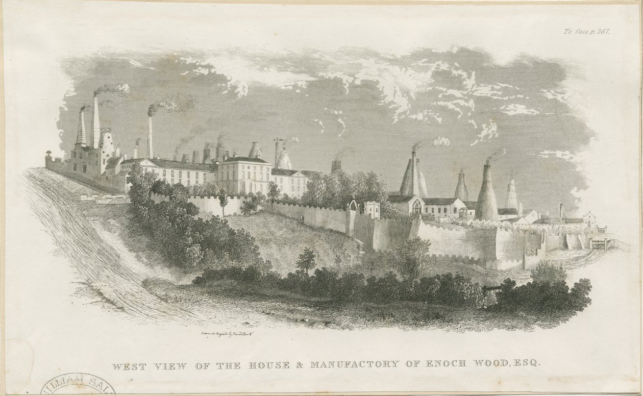 Burslem--Enoch Wood & Sons的房子和工厂：雕刻，nd [?19世纪] (打印) 作者 学校英语