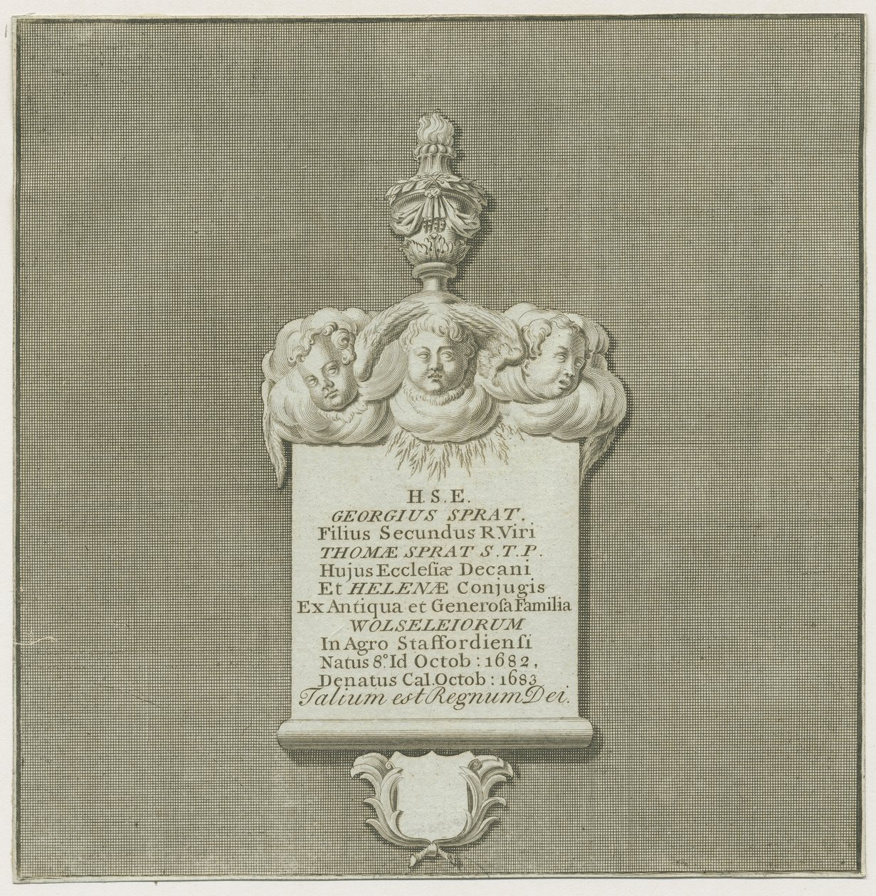 Colwich - Mural Monument to George Sprat: engraving, nd [?19th cent]. (print) 作者 学校英语