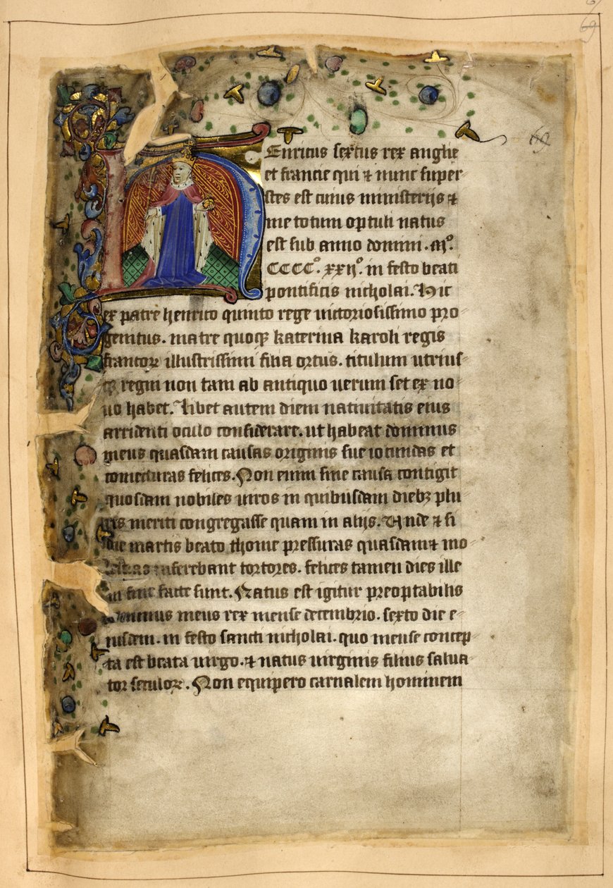 Cotton Tiberius A. VIII, f.67 亨利六世的历史首字母（牛皮纸） 作者 学校英语
