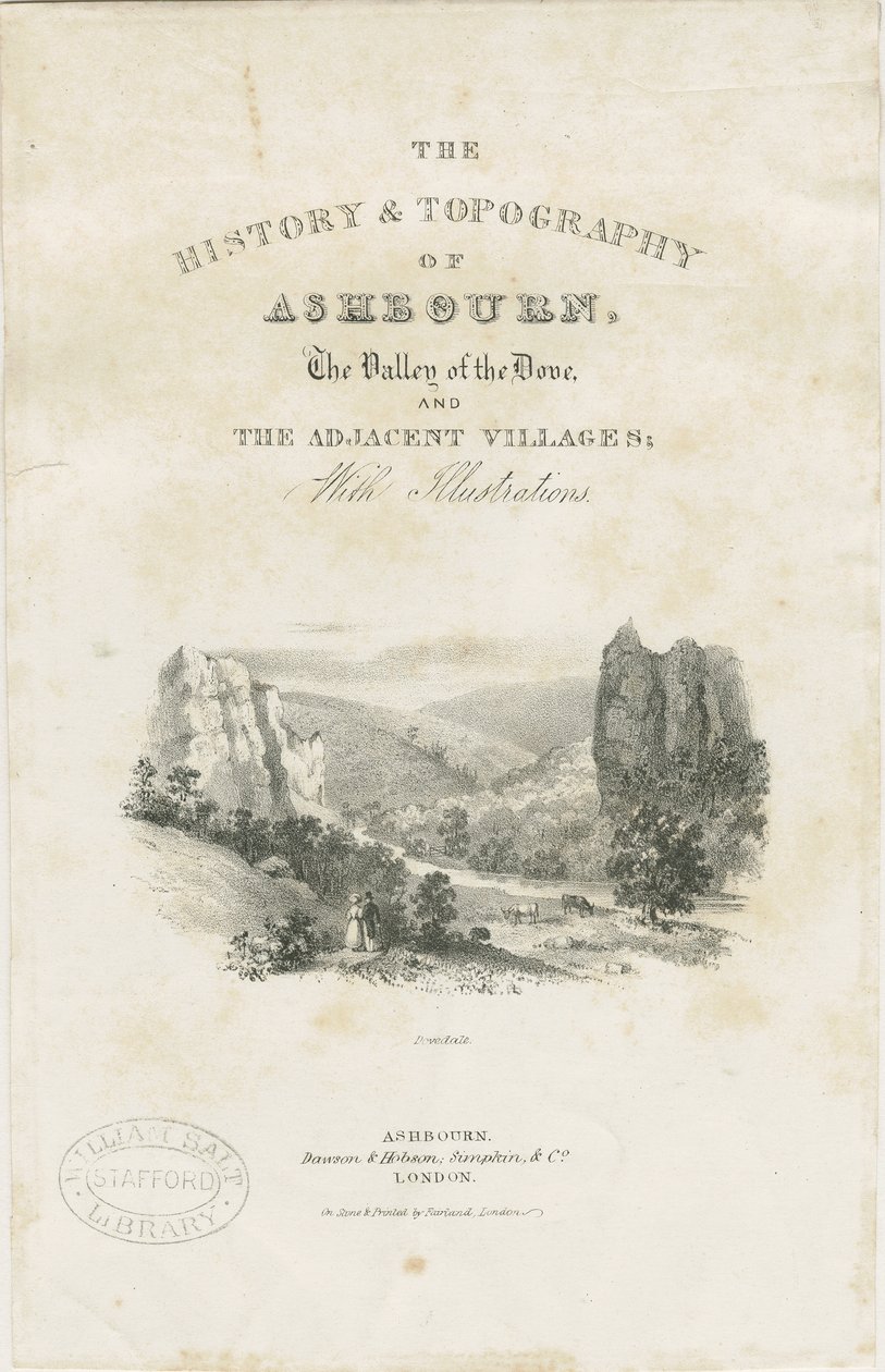 Dovedale - 景观：石版画(晕染)，nd [? 19 cent] (印刷品) 作者 学校英语
