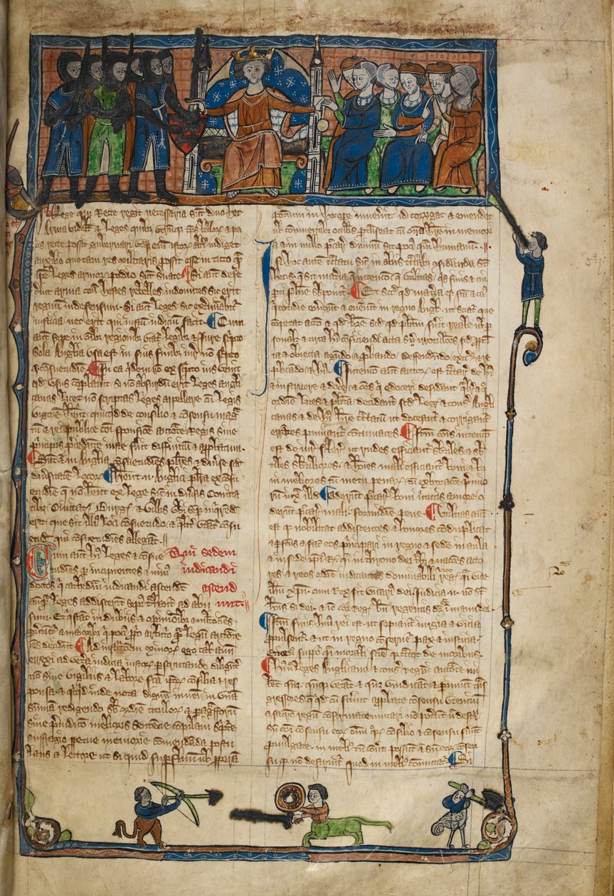 Henrici de Bractone de legibus et consuetudinibus Anglicanis libri quatuor "或 "Bracton Treatise "中的对开页 作者 学校英语