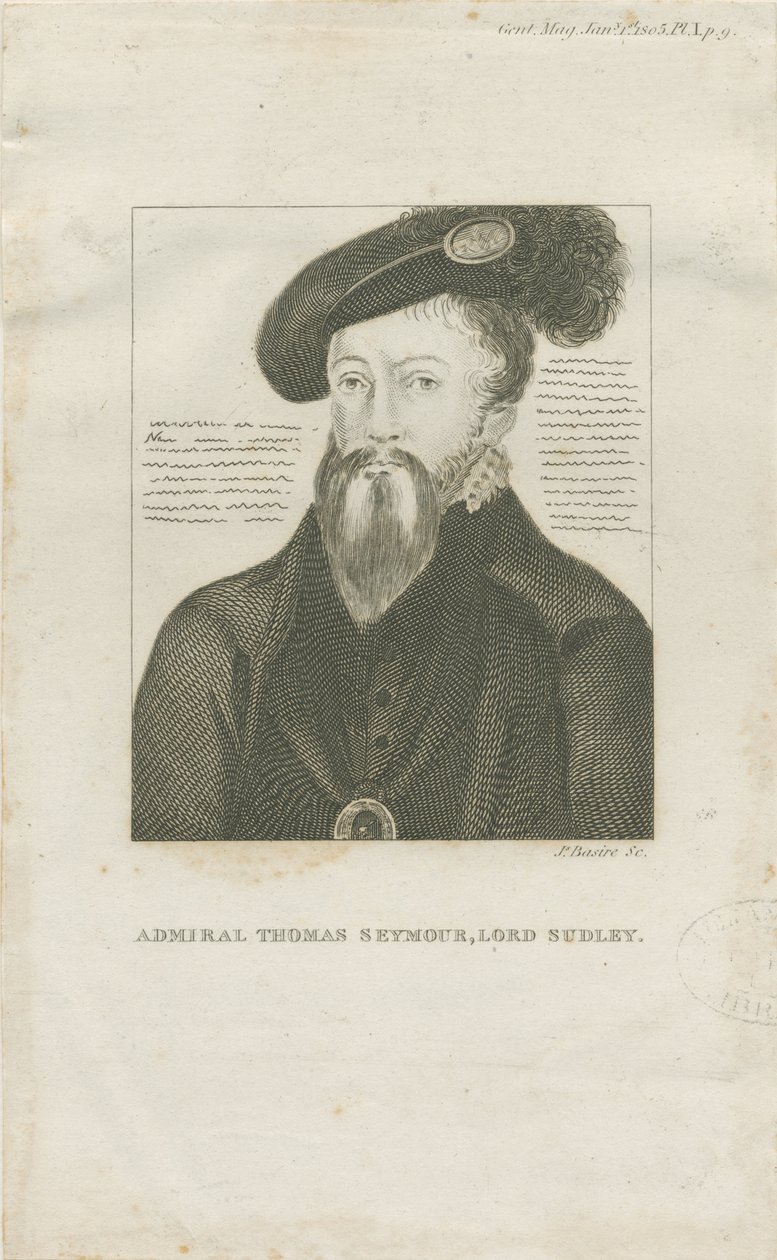 Hill Ridware - 海军上将Thomas Seymore, Lord Sudley的肖像：雕刻，nd [约1805] (印刷品) 作者 学校英语