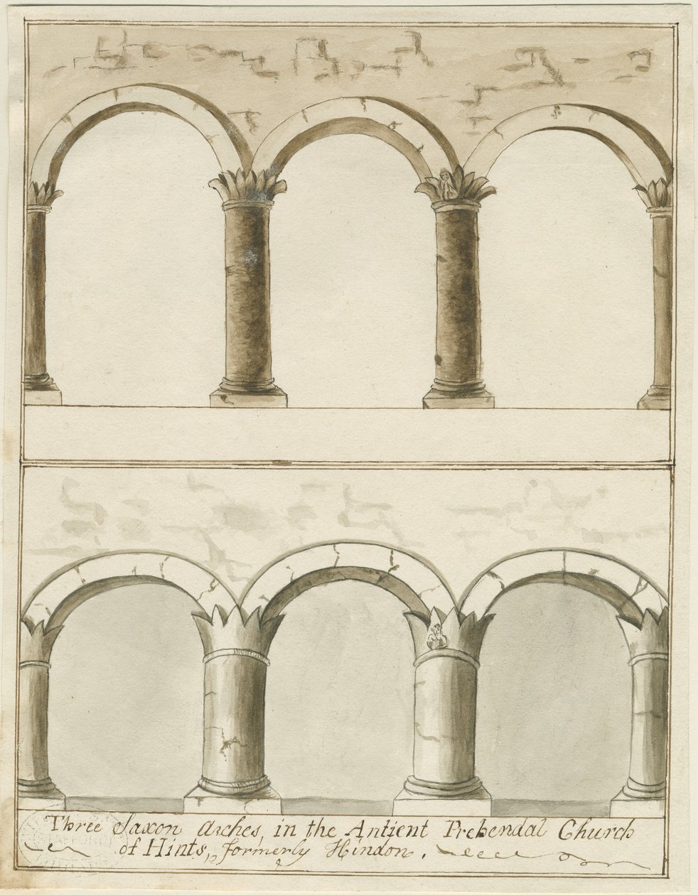 提示教堂内部：钢笔和绘画，nd [c 1750]（绘画） 作者 学校英语