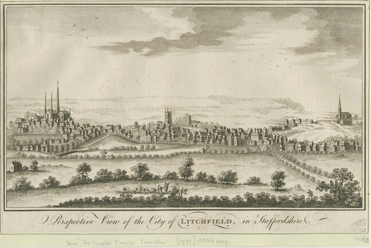 利奇菲尔德--西南风景：雕刻，nd [1771] (印刷品) 作者 学校英语