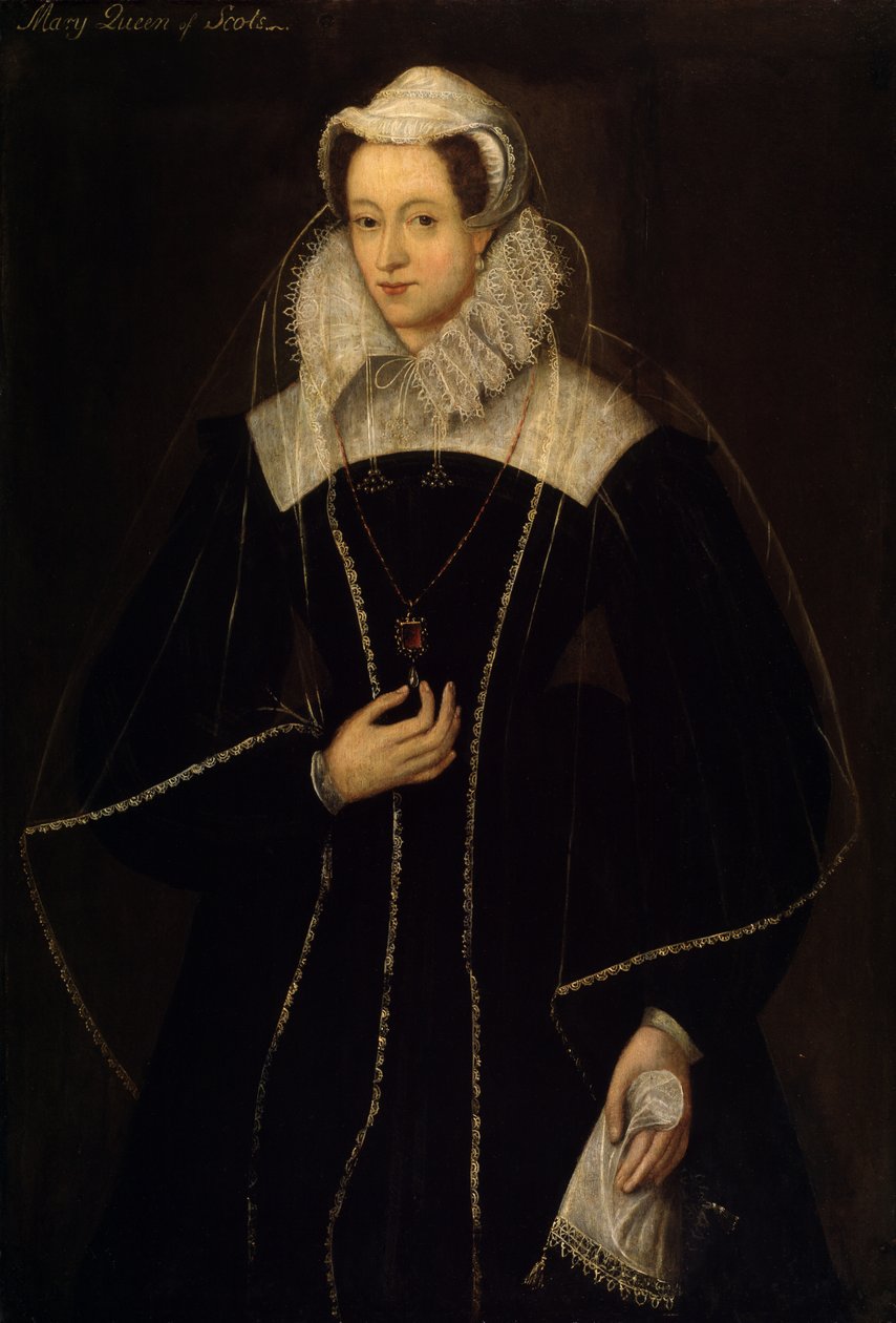 玛丽 (1542-87) 苏格兰女王（面板油画） 作者 学校英语