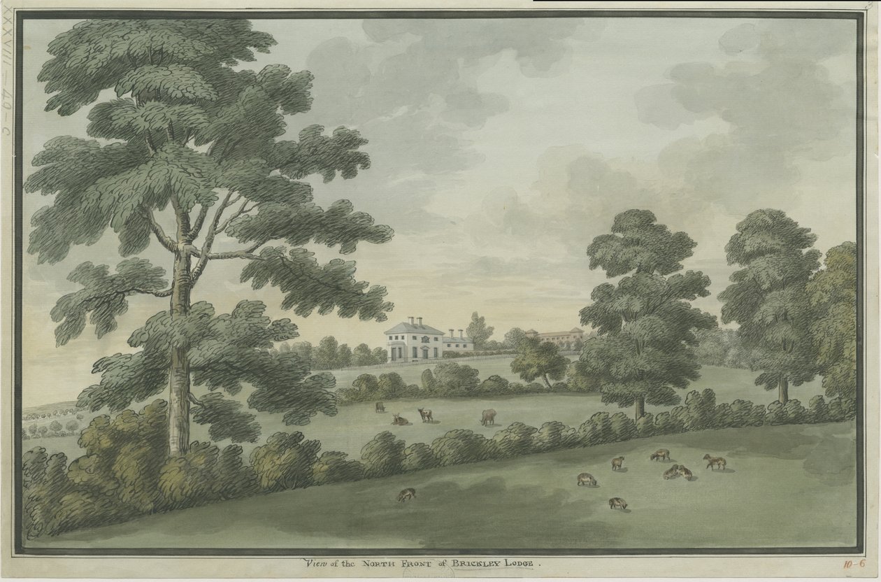 Needwood - Brickley Lodge：水彩画，和 [c 1786]（绘画） 作者 学校英语
