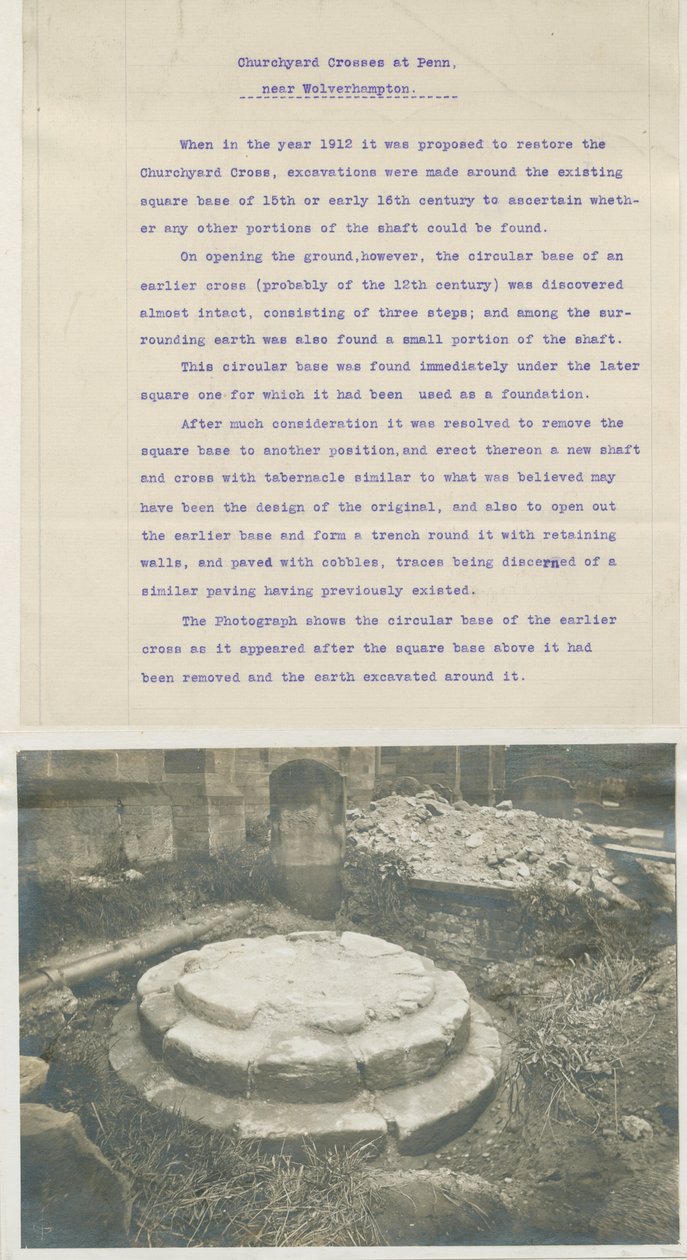 潘恩教堂--古代十字架的遗迹：照片，nd [1912] （照片）。 作者 学校英语