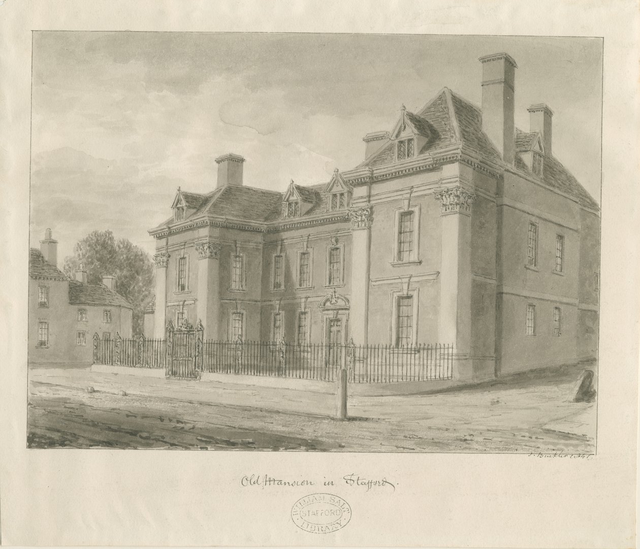 Stafford-Shire Hall：水彩画 作者 学校英语