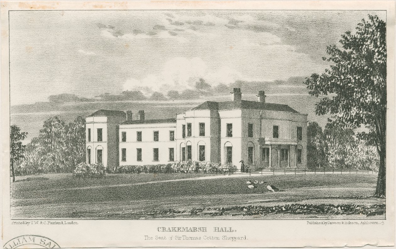 Uttoxeter - Crakemarsh Hall: 石版画，nd [c 1839] (印刷品) 作者 学校英语