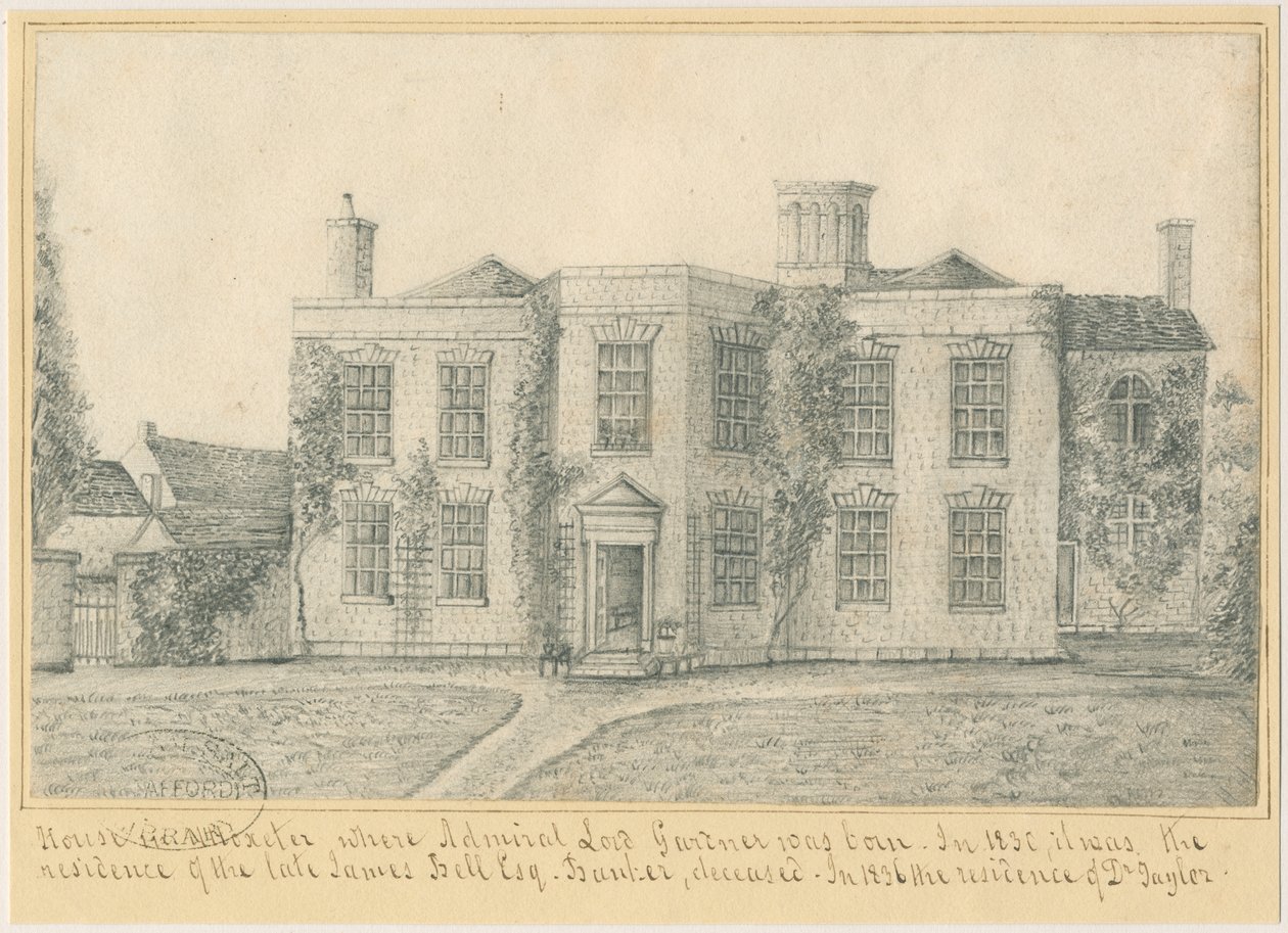 Uttoxeter Town - Birth Place of Admiral Lord Gardner: pencil drawing, nd [?mid 19th cent] (drawing) 作者 学校英语