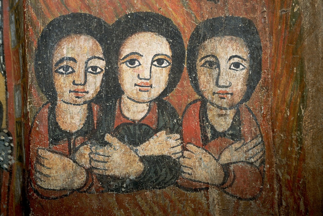 壁画（壁画）的细节 作者 学校埃塞俄比亚