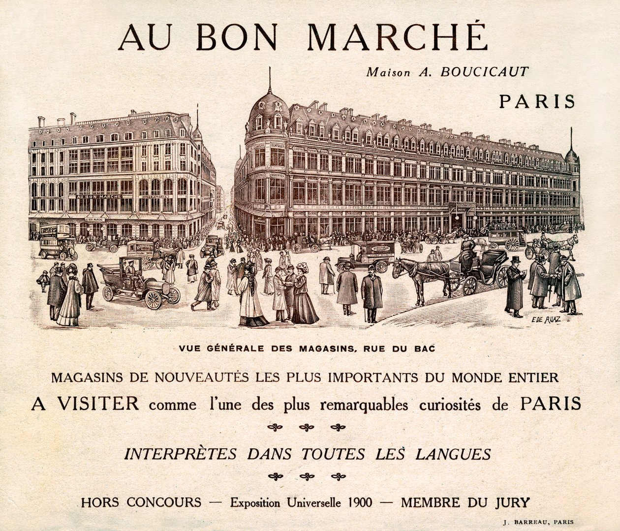 巴黎 Bad 街的 "Au Bon Marche "广告（印刷品） 作者 法语学校