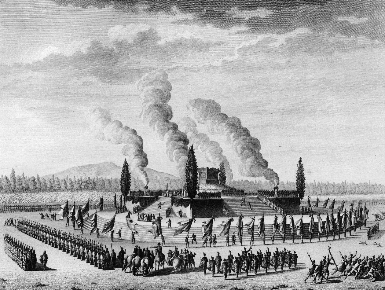 法国大革命。纪念1790年9月在南锡死亡的公民的葬礼。巴黎，革命历史研究所图书馆 作者 法语学校