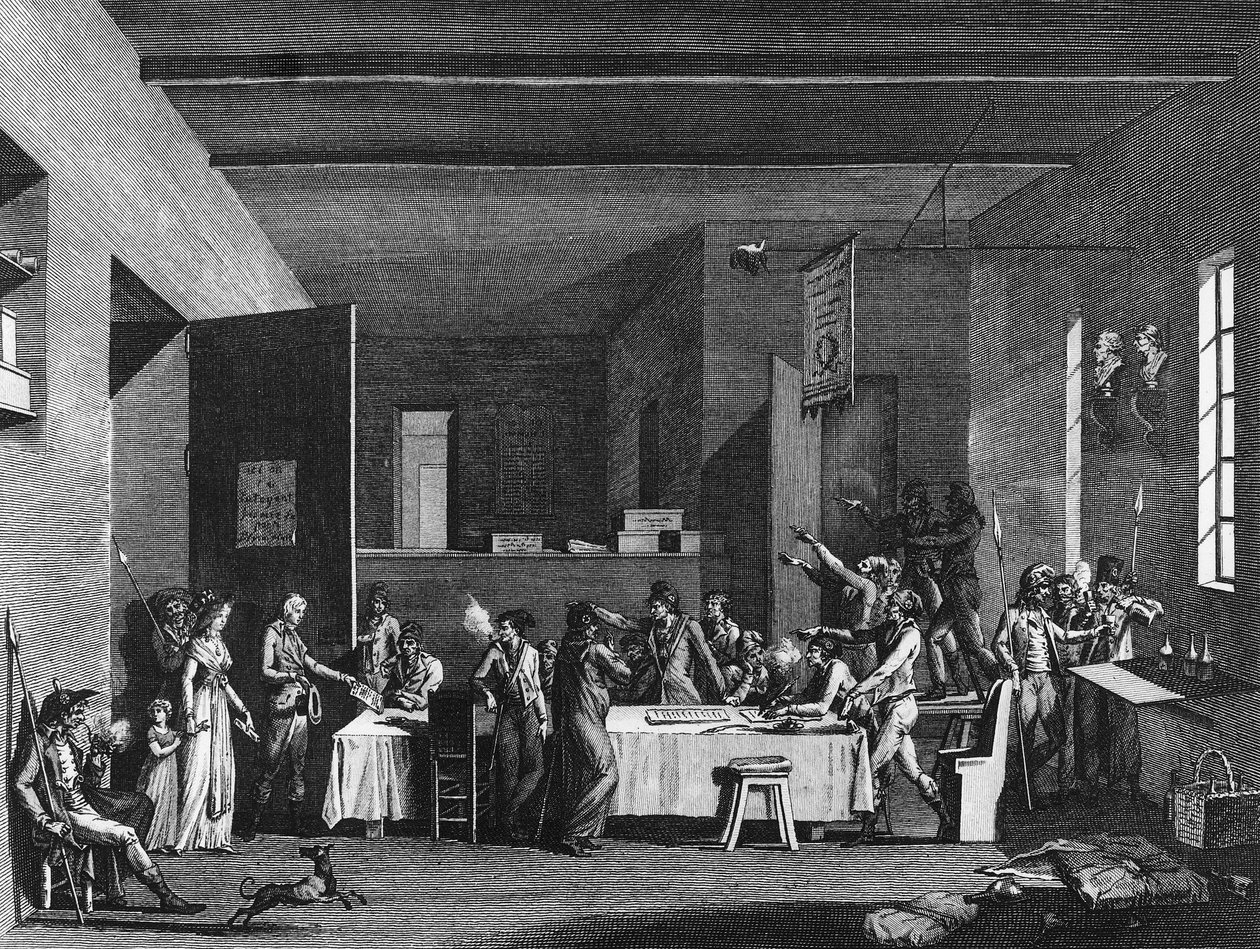 法国革命和反革命运动。1793-1794年恐怖下的革命委员会内部。巴黎，革命史研究所图书馆 作者 法语学校