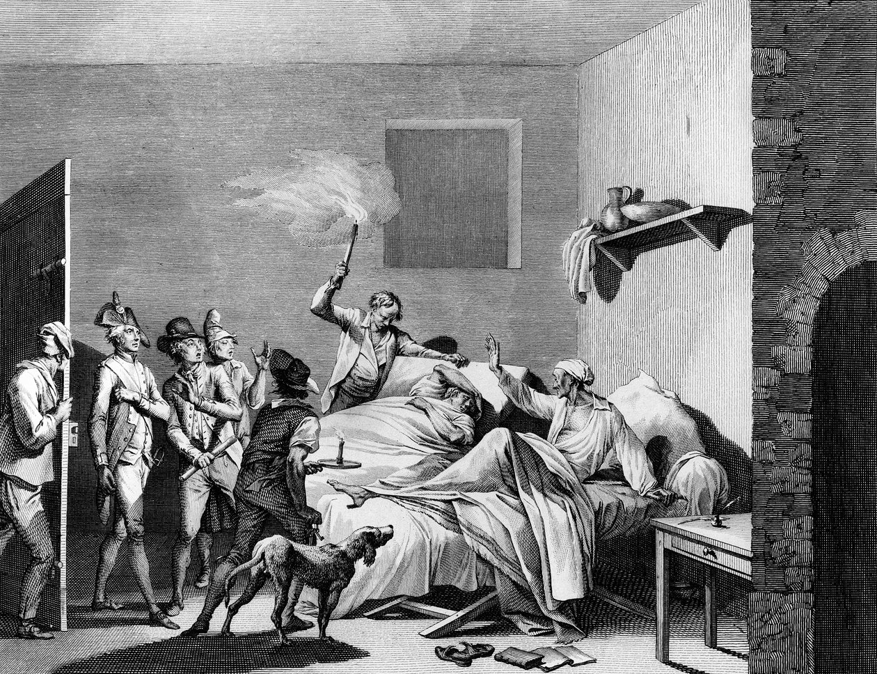 法国革命和反革命运动。洛伊索尔父子被他的父亲所救，他于1794年7月26日在革命法庭上取代了他的位置并为他辩护。巴黎，革命历史研究所图书馆 作者 法语学校