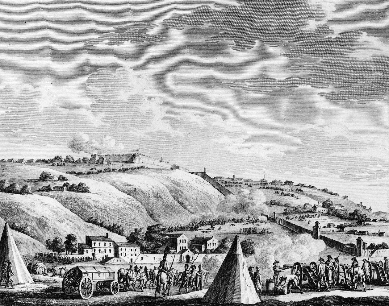 法国大革命的战争和反对革命者的运动。1793年10月9日法国共和军对保皇党军队的围攻和占领里昂市。巴黎，革命史研究所图书馆 作者 法语学校