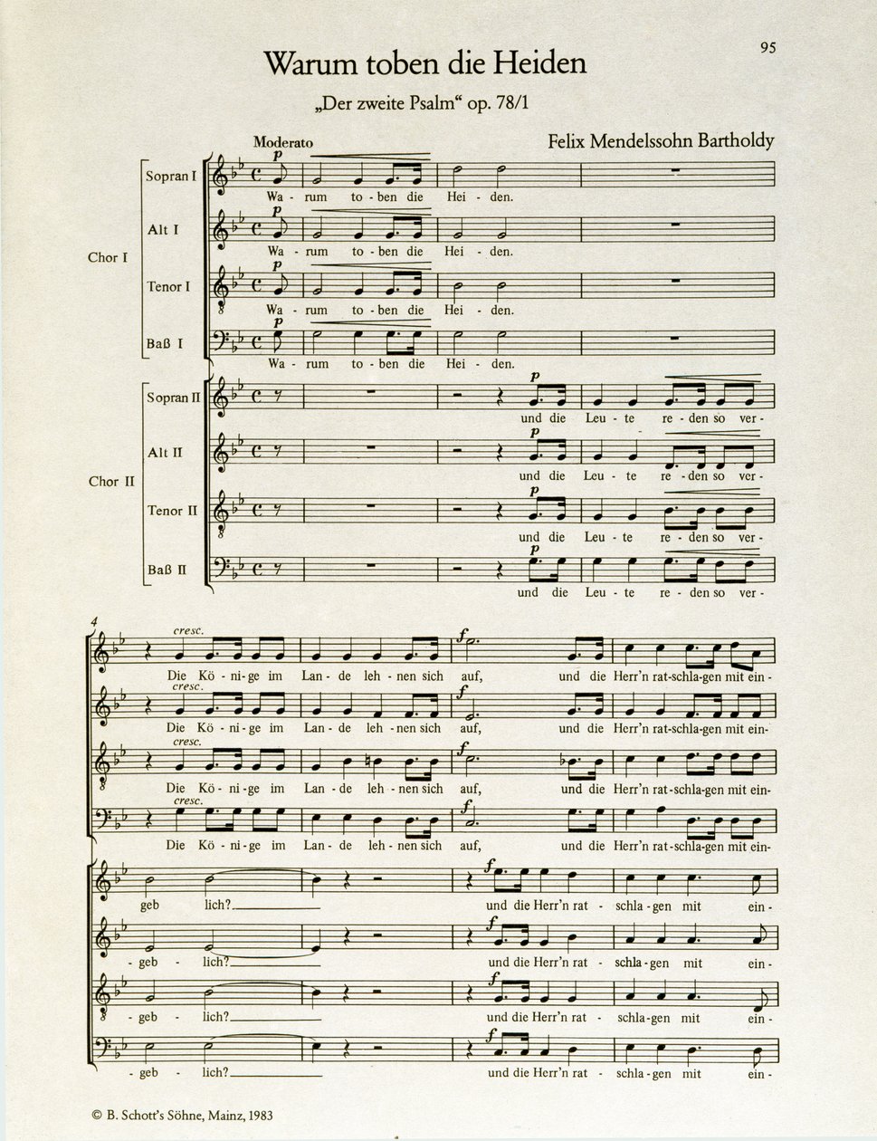 “Warum toben die Heiden”第二诗篇，op.38，作者 Felix Mendelssohn（石版画） 作者 学校德语