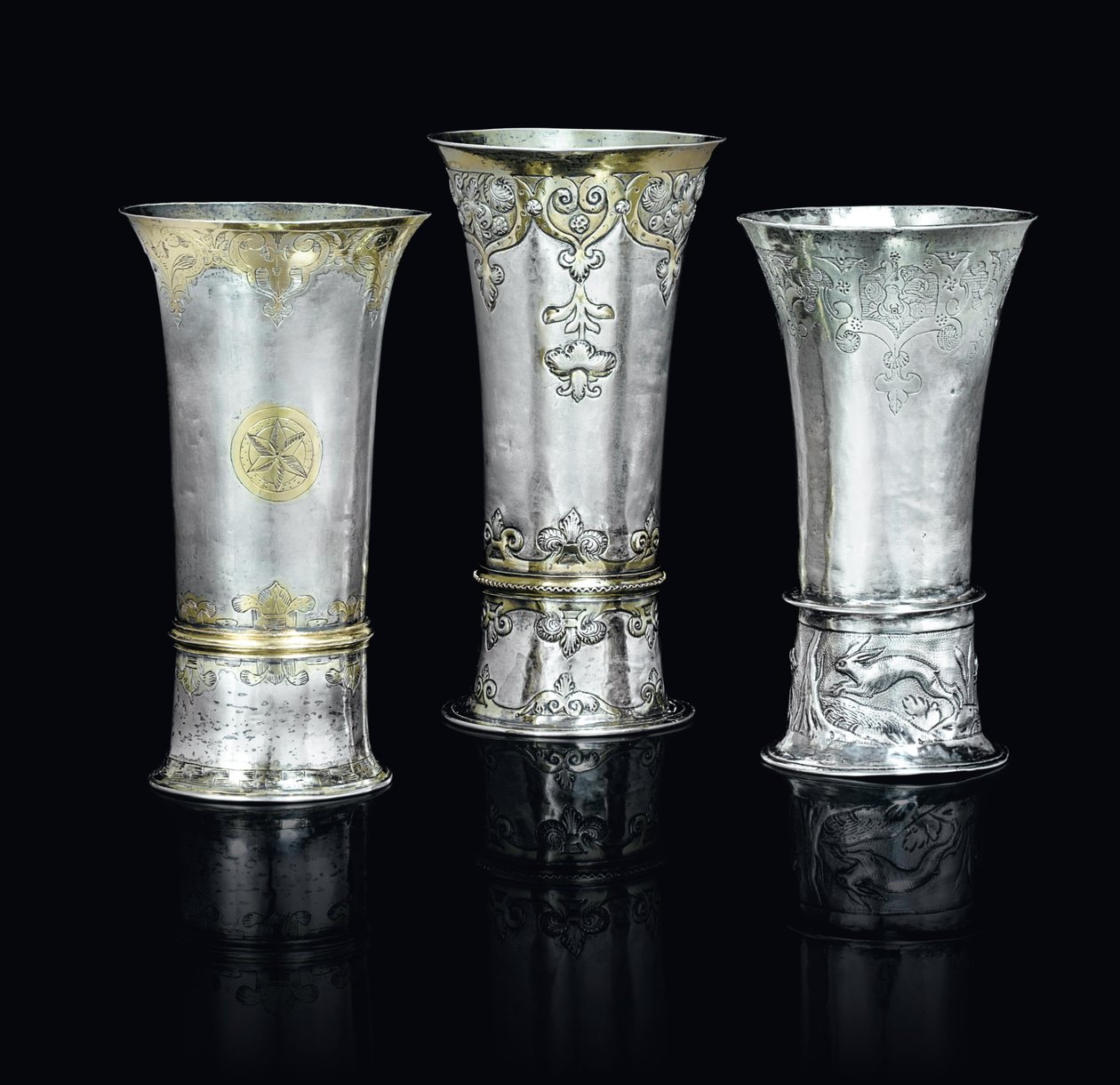三个烧杯（镀金银） 作者 匈牙利文学校