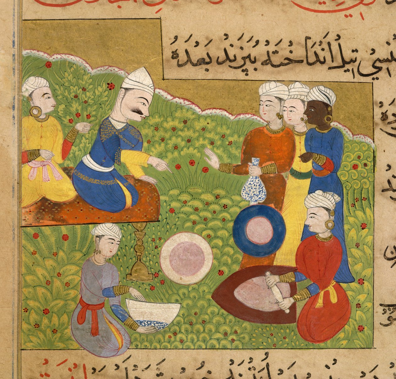 向 Ghiyath Shahi 献上槟榔，选自《Ni