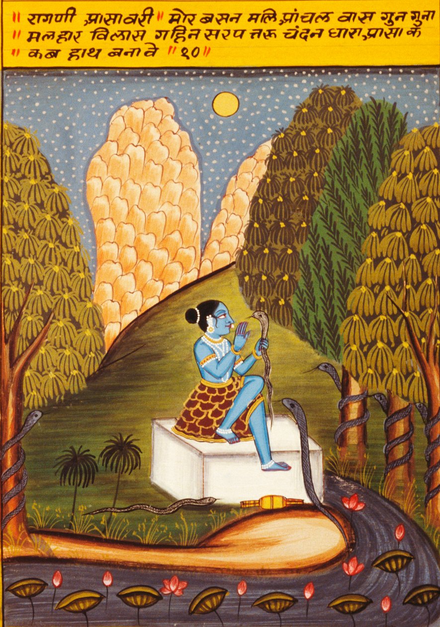 纸上微型绘画、Ragini Ashawari、Nathdwara 学校 作者 印度学校