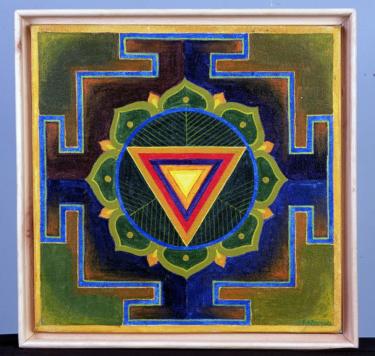Shiv Yantra 绘画（木板颜料） 作者 印度学校
