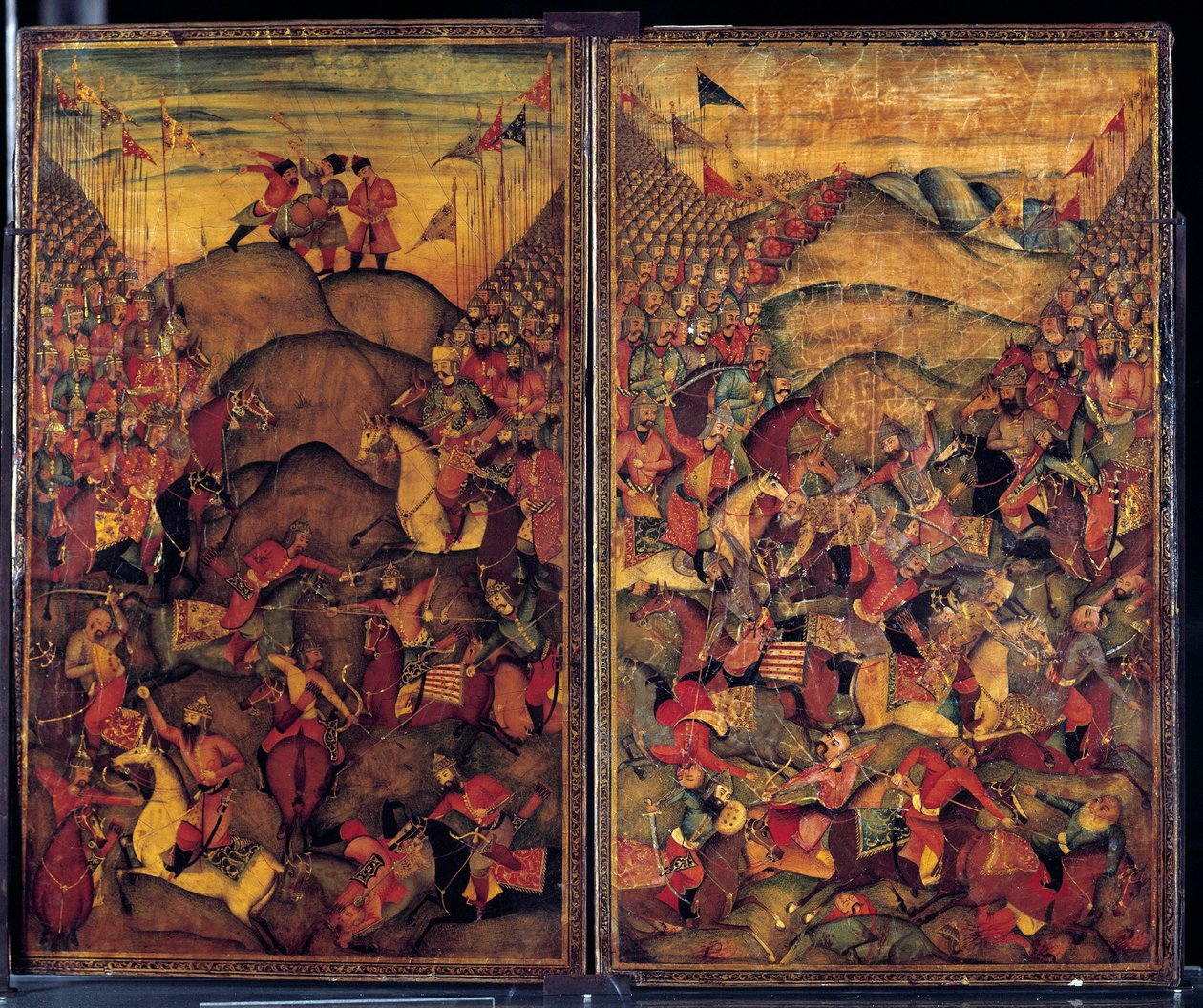 Battle scene. 17th century painting of Indo-Iranian origin. Museum of Decorative Arts, Paris 作者 学校伊朗人