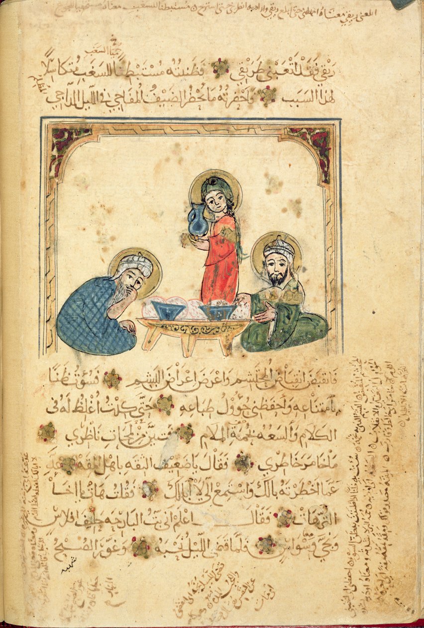 Ms Or 1200 f.40v，B. Ali al Hariri 所著《The Maqamat of al-Kasim》中的插图（纸面水粉画） 作者 伊斯兰学校