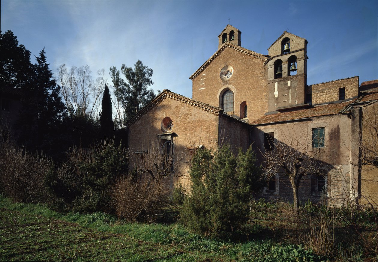 圣文森特和圣阿纳斯塔修斯教堂外景，三喷泉修道院 (Tre-Fontane) (Chiesa dei Santi Vincenzo e Anastasio alle Tre Fontane)（圣文森佐和阿纳斯塔西奥教堂外景，abbazia delle Tre Fontane）625 -1 作者 学校意大利语