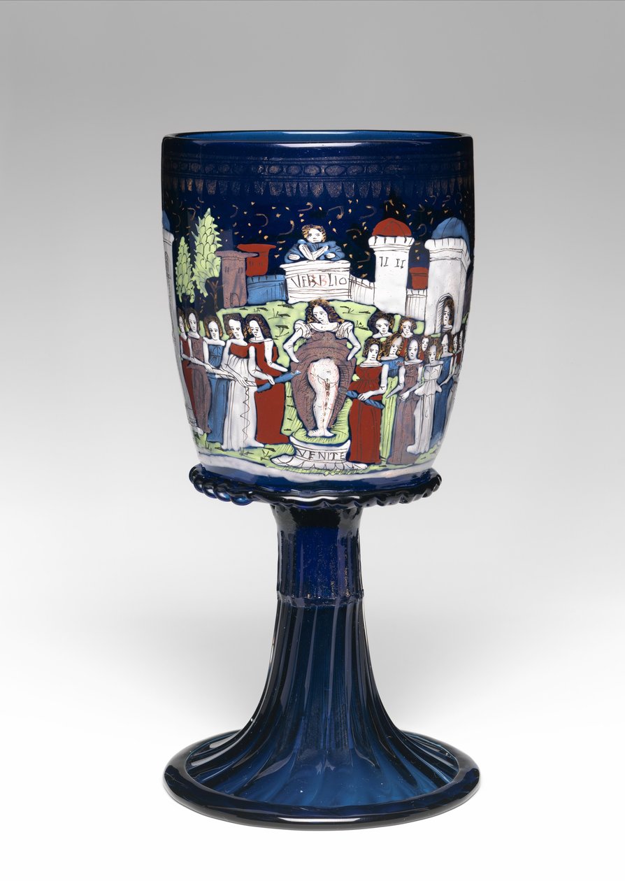 高脚杯，约1475-1500年（玻璃，搪瓷和镀金）。 作者 学校意大利语