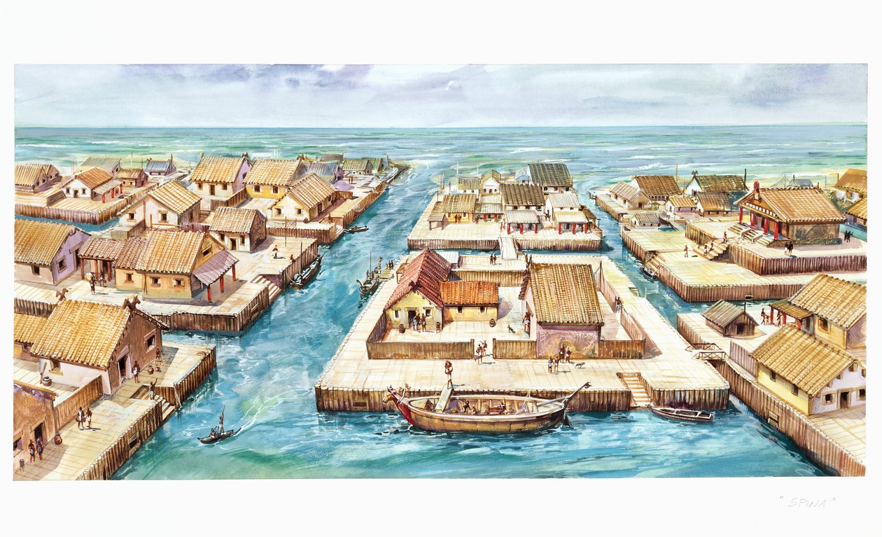 重建脊柱港口（彩色石版画） 作者 学校意大利语