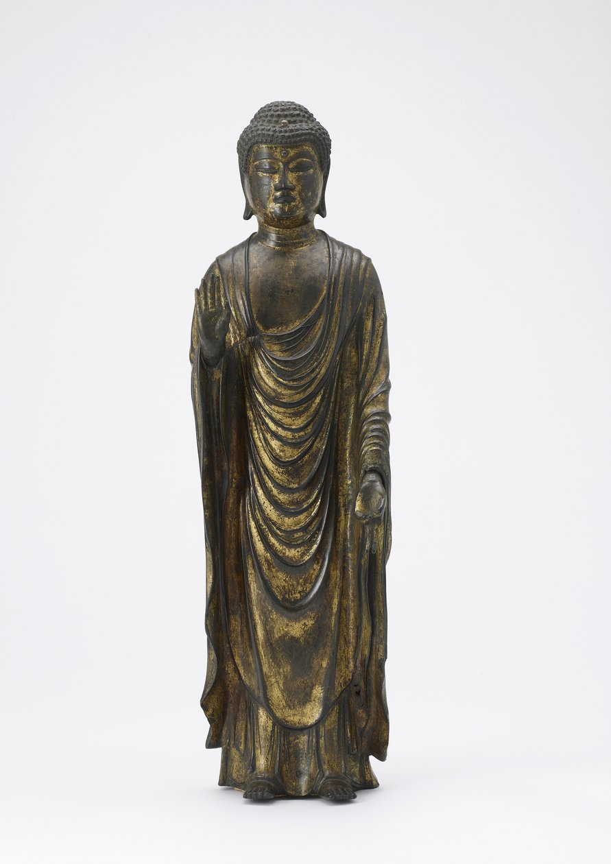 阿弥陀佛（阿弥陀佛），镰仓时期（鎏金铜），无量光佛 作者 日本学校
