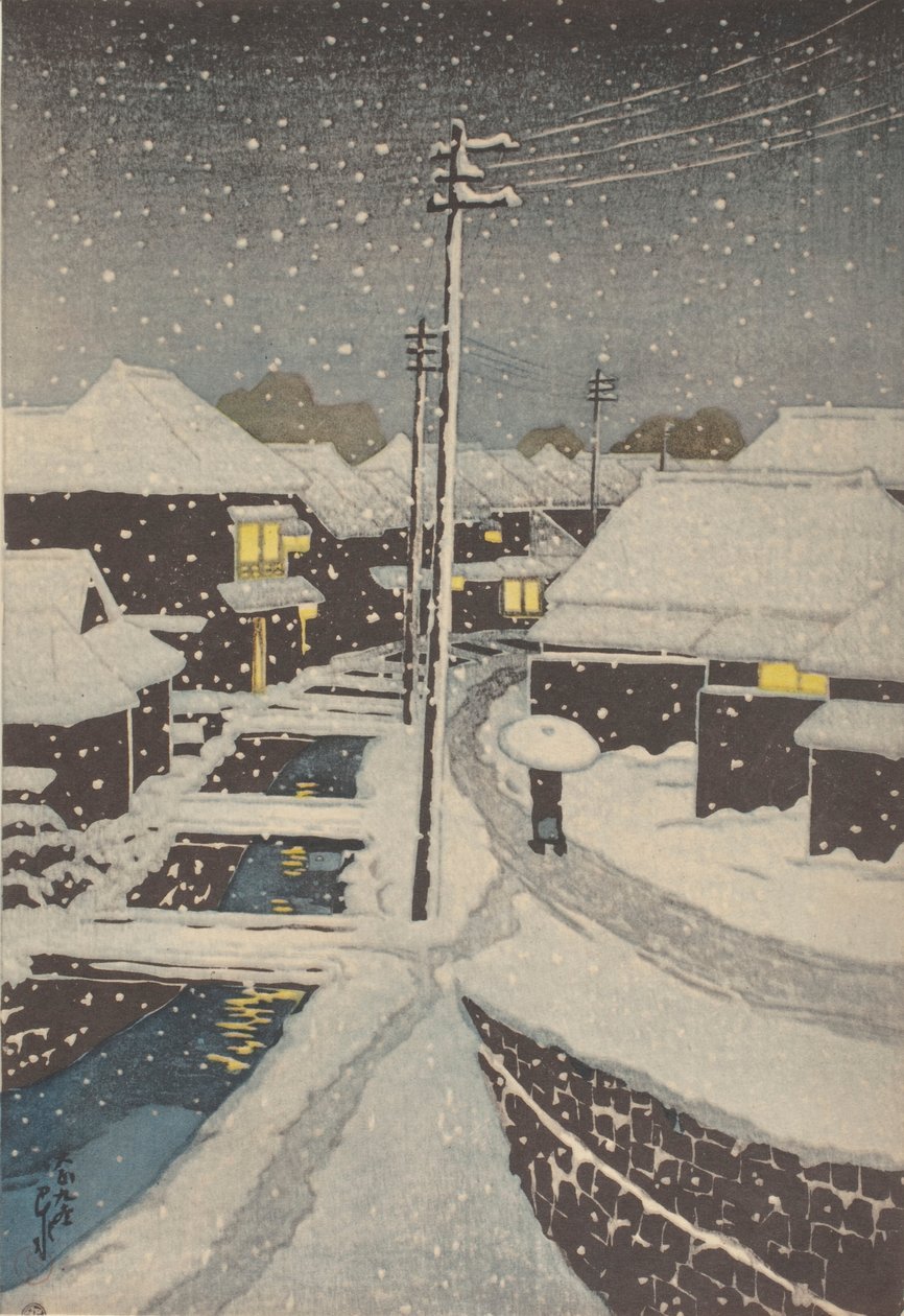 晚雪（木刻） 作者 学校日语