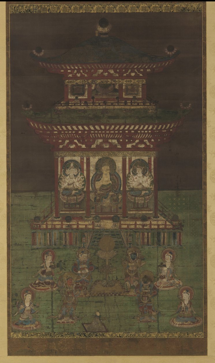 Horokaku Mandara：平安时代的佛陀和随之而来的神像（丝绸板上的彩色和金色） 作者 日本学校