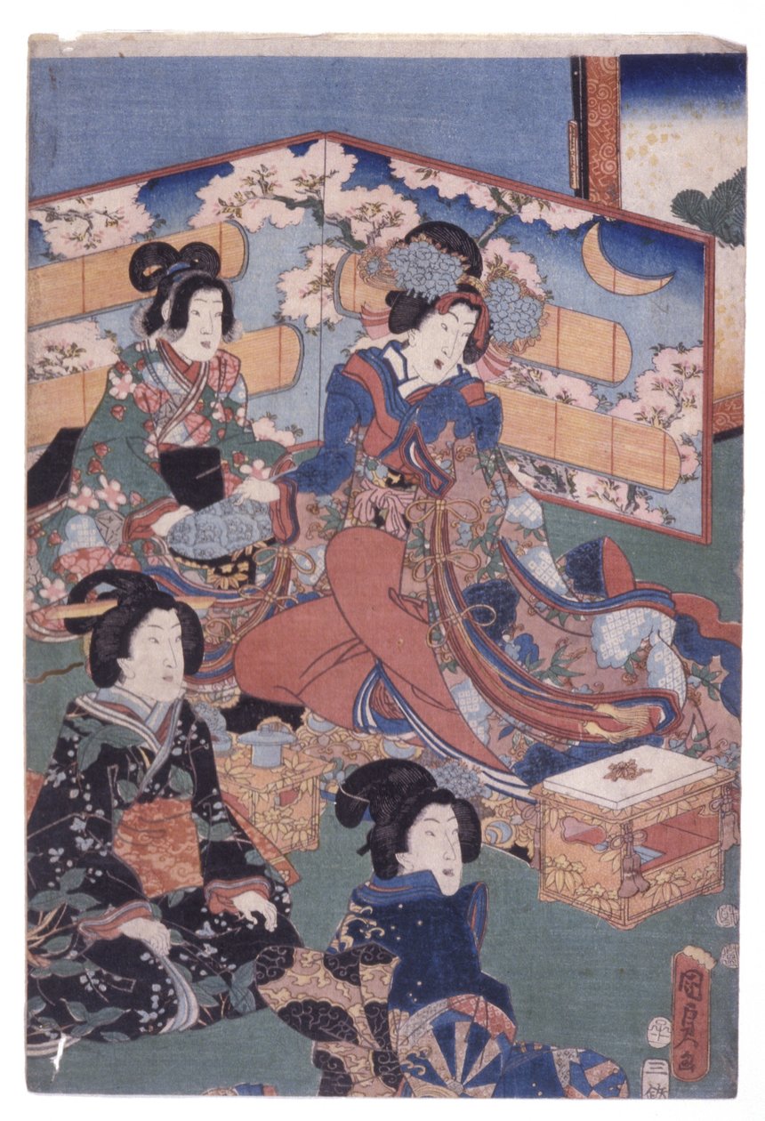 豪华室内场景（旅行）（彩色木刻） 作者 学校日语