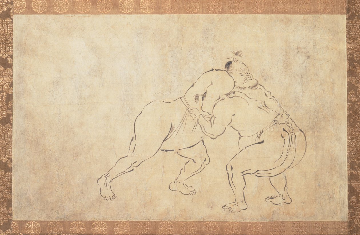 相扑选手（纸上墨迹） 作者 学校日语