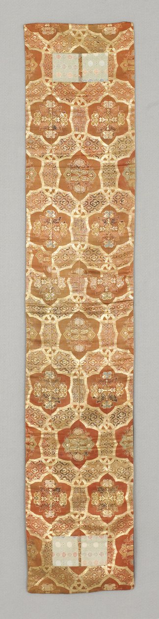 庙宇赛跑者（缎面和锦缎，金线和贴花） 作者 日本学校