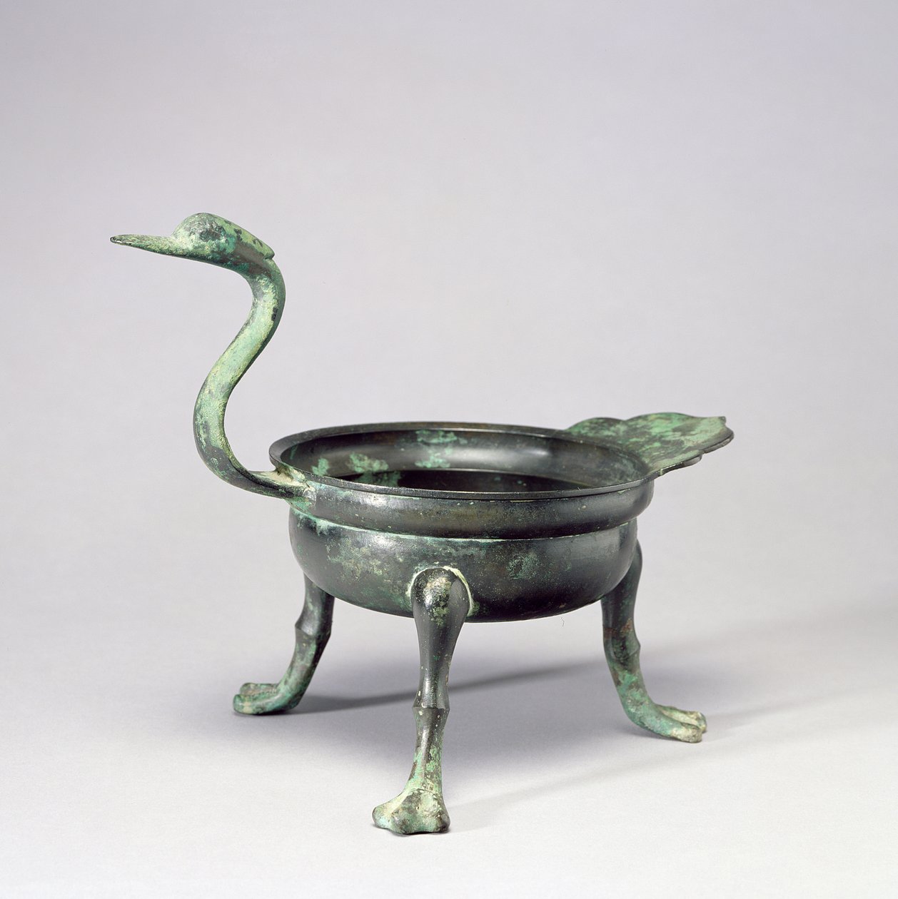 鸭头柄鼎，百济王国，6-7世纪（青铜器 作者 学校韩语