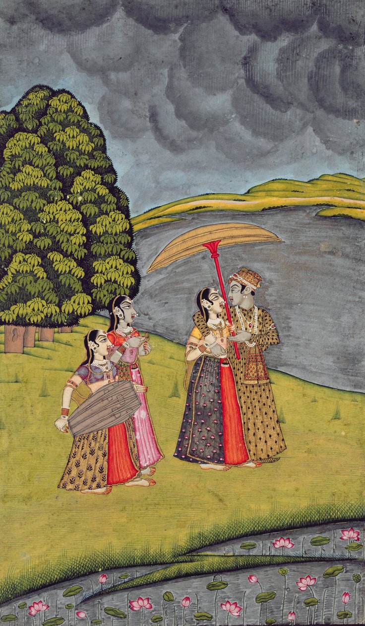 J35-2 cat no.383 i-xxx 《Malari Ragini》，选自 Ragamala 系列，穆尔希达巴德，约 1770-75 年（纸本水粉金彩画） 作者 莫卧儿学校