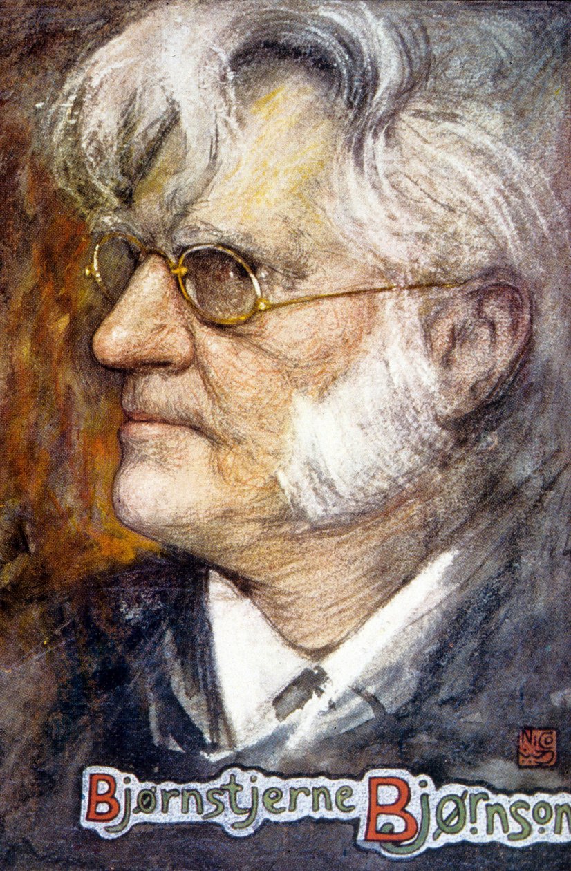 Bjørnstjerne Martinius Bjørnson（彩色平版印刷） 作者 学校挪威语