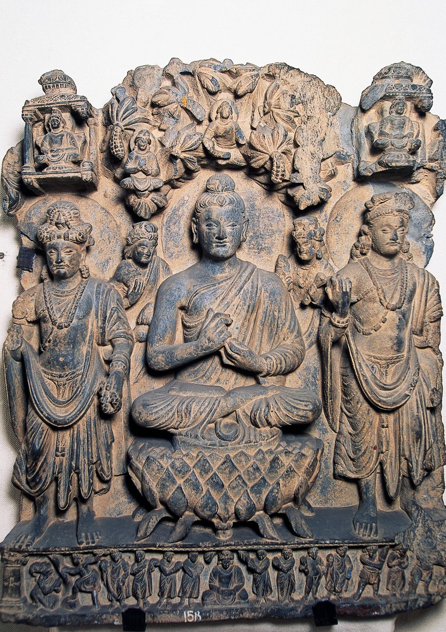 描绘佛像和神灵的壁画，白沙瓦，巴基斯坦 作者 巴基斯坦学校