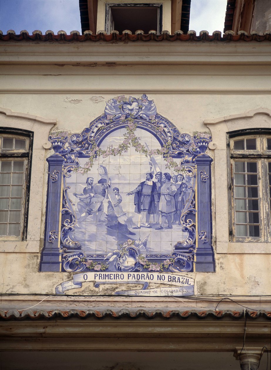 佩德罗·阿尔瓦雷斯·卡布拉尔 (Pedro Alvares Cabral)（1467/8-大约 1520 年）于 1500 年发现了巴西。 里斯本周围的瓷砖。 作者 葡萄牙语学校