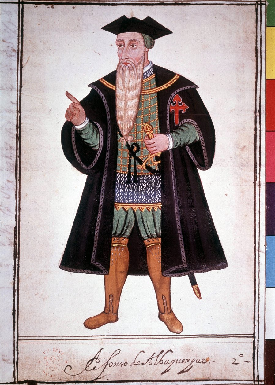 Portrait of Alphonse (Alfonso or Afonso) by Albuquerque (1453 - 1515). Portuguese manuscript from the 15th century. 作者 葡萄牙语学校