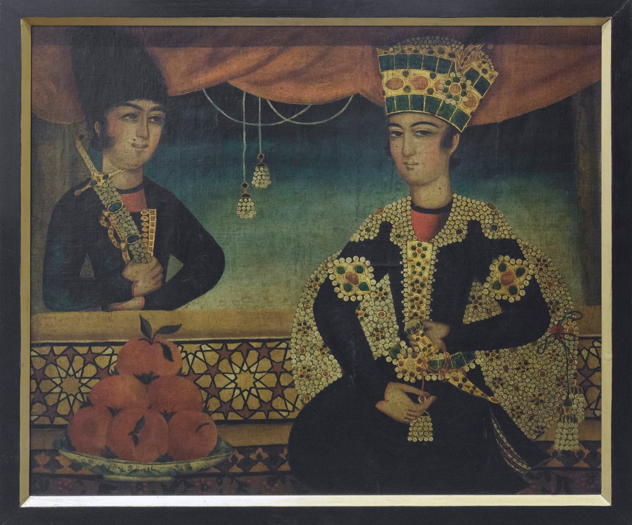 一位卡扎尔王子，可能出自 Mohammad Sadgeh 之手（布面油画） 作者 卡贾尔学校