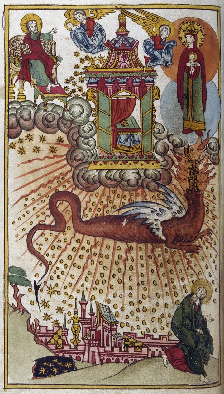 圣约翰启示录》，约 1750 年（微型画） 作者 学校俄语