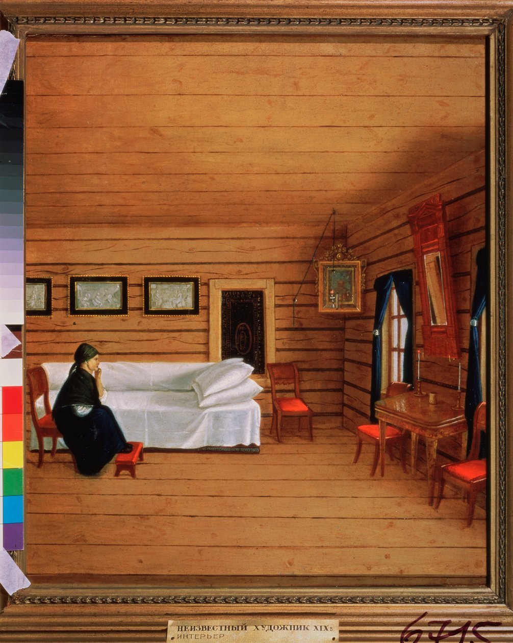 Interior with a seated woman, second quarter of the 19th century (oil on canvas) 作者 学校俄语