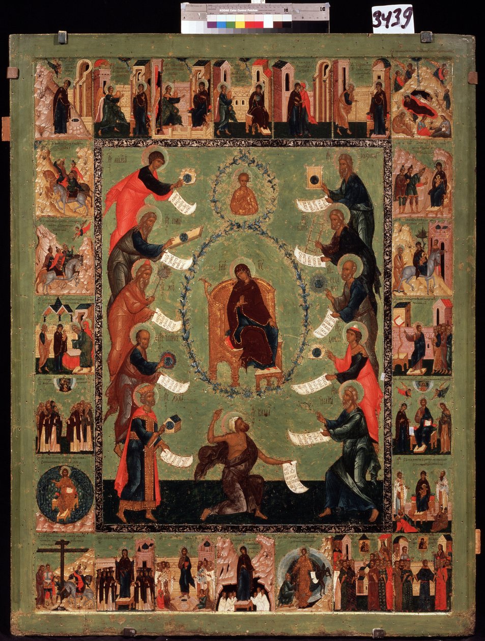 圣母荣耀》（Louanges de la Vierge）。俄罗斯石板、木板上的钢笔画 作者 学校俄语