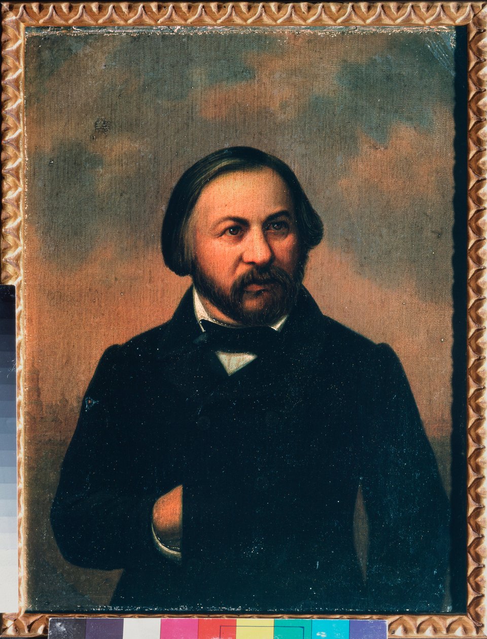 Portrait du compositeur Mikhail I Glinka (1804-1857) - Portrait of the composer Mikhail I Glinka - Peinture anonyme, huile sur toile, vers 1850 - Russian art 19th century - A Pushkin Memorial Museum, Saint Petersburg 作者 学校俄语