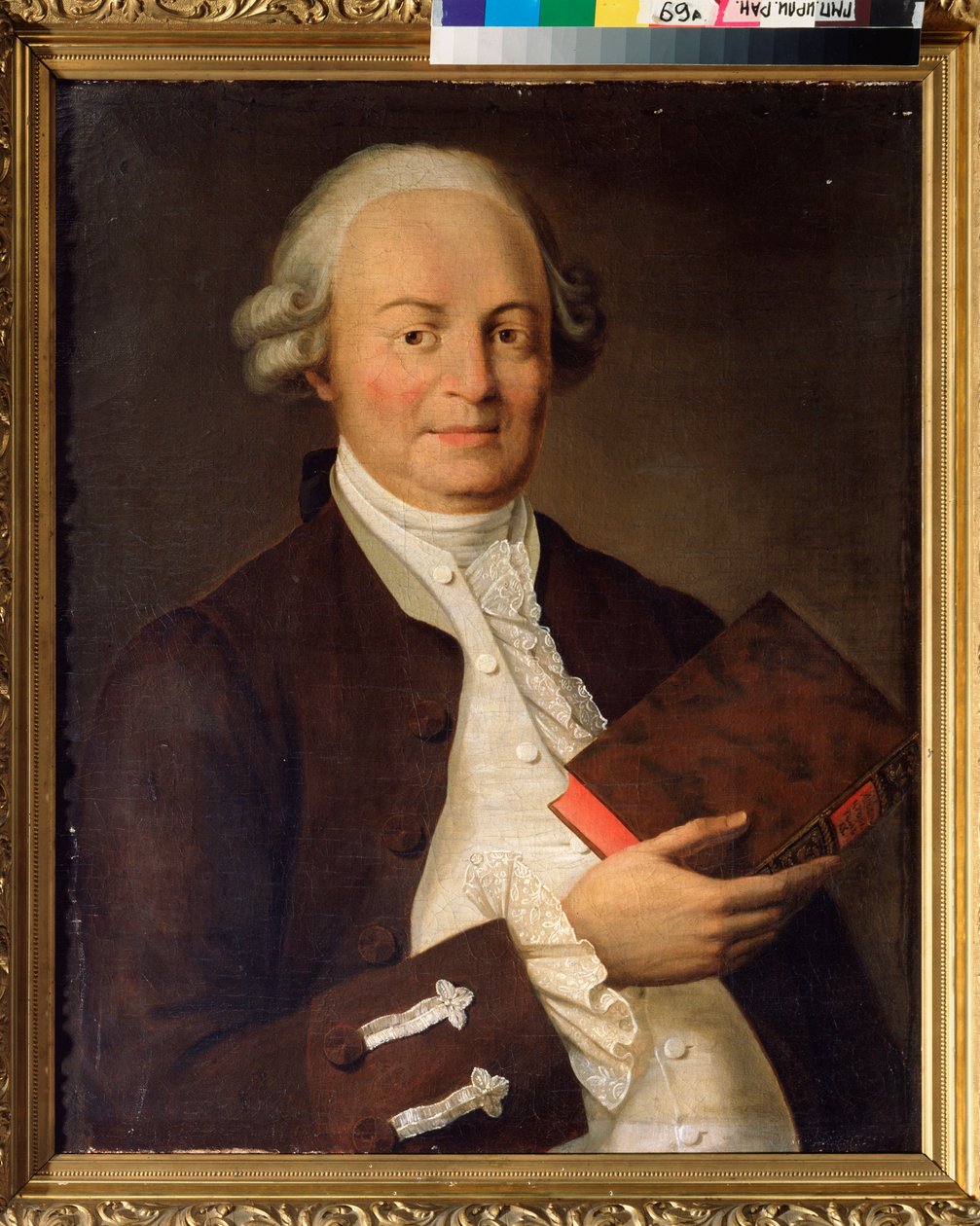 诗人 Vasili K. Trediakovsky（Vassili Trediakovski）（1703-1769 年）的肖像。俄罗斯绘画大师的作品，布面油画，18 世纪晚期。俄罗斯国家文学艺术档案馆，莫斯科。 作者 学校俄语