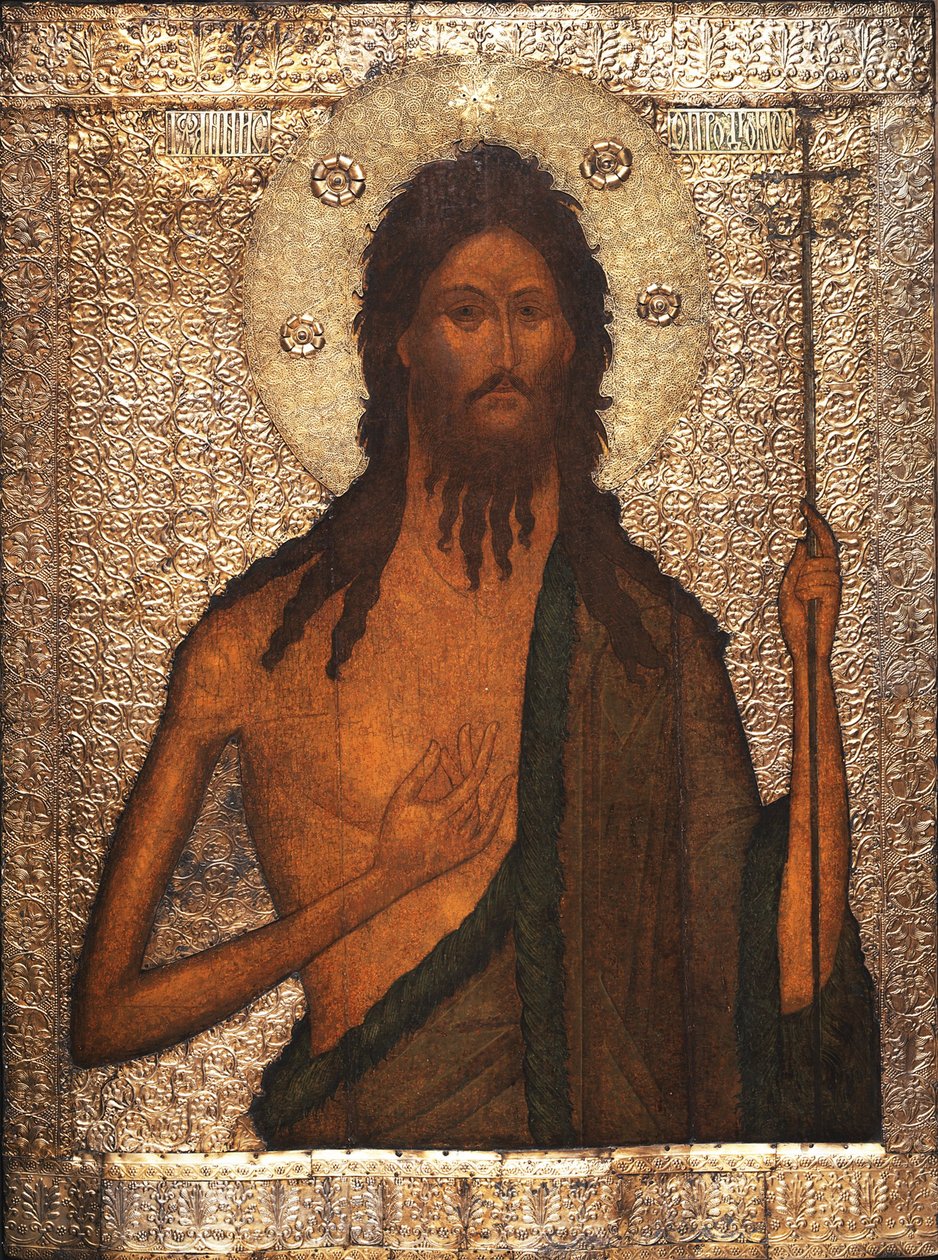 施洗者圣约翰（Saint John the Baptist），约1560年--面板上的淡彩画 作者 学校俄语