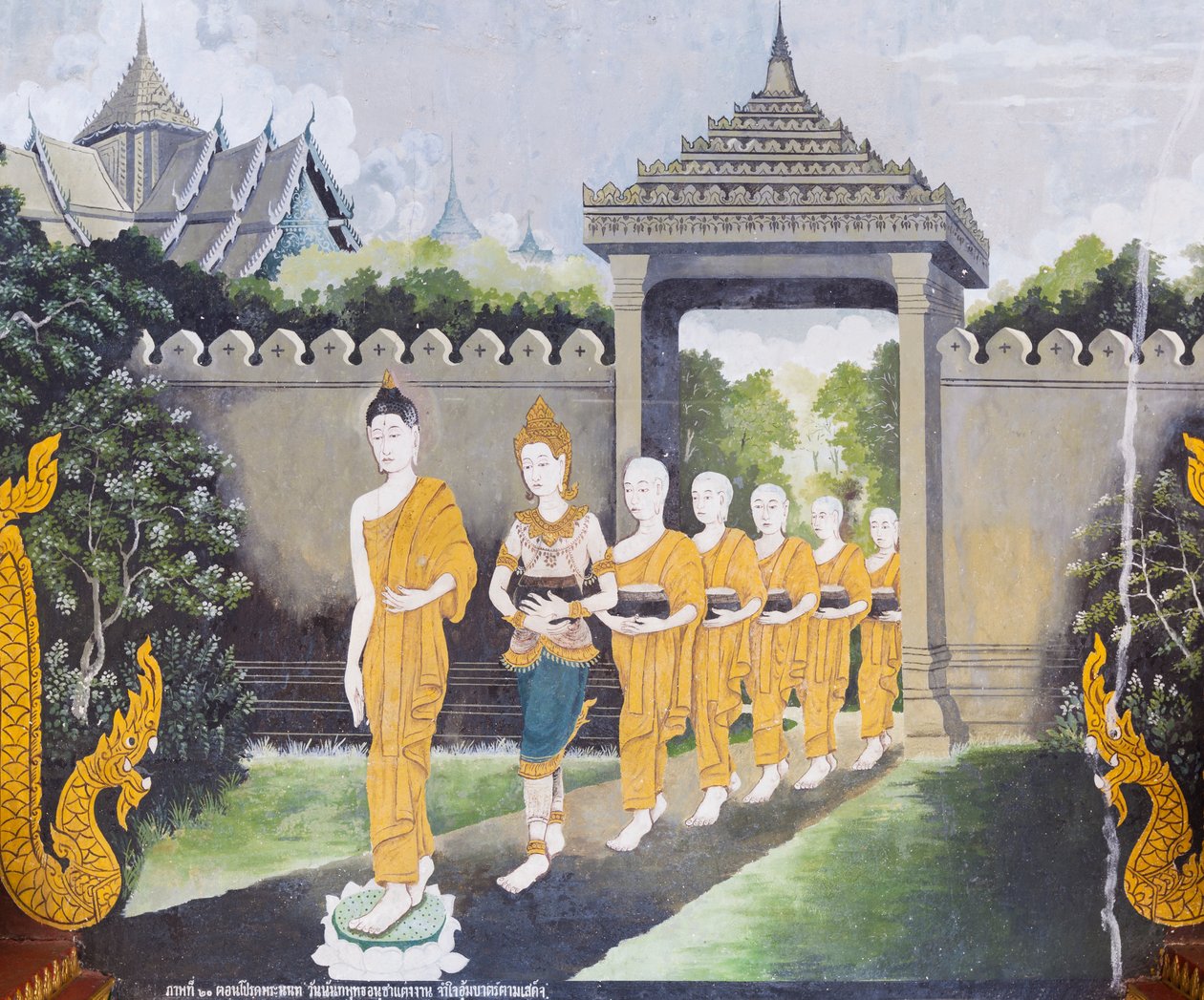 描绘佛祖生平场景的壁画，Wat Phra That Doi Suthep 寺 作者 泰语学校